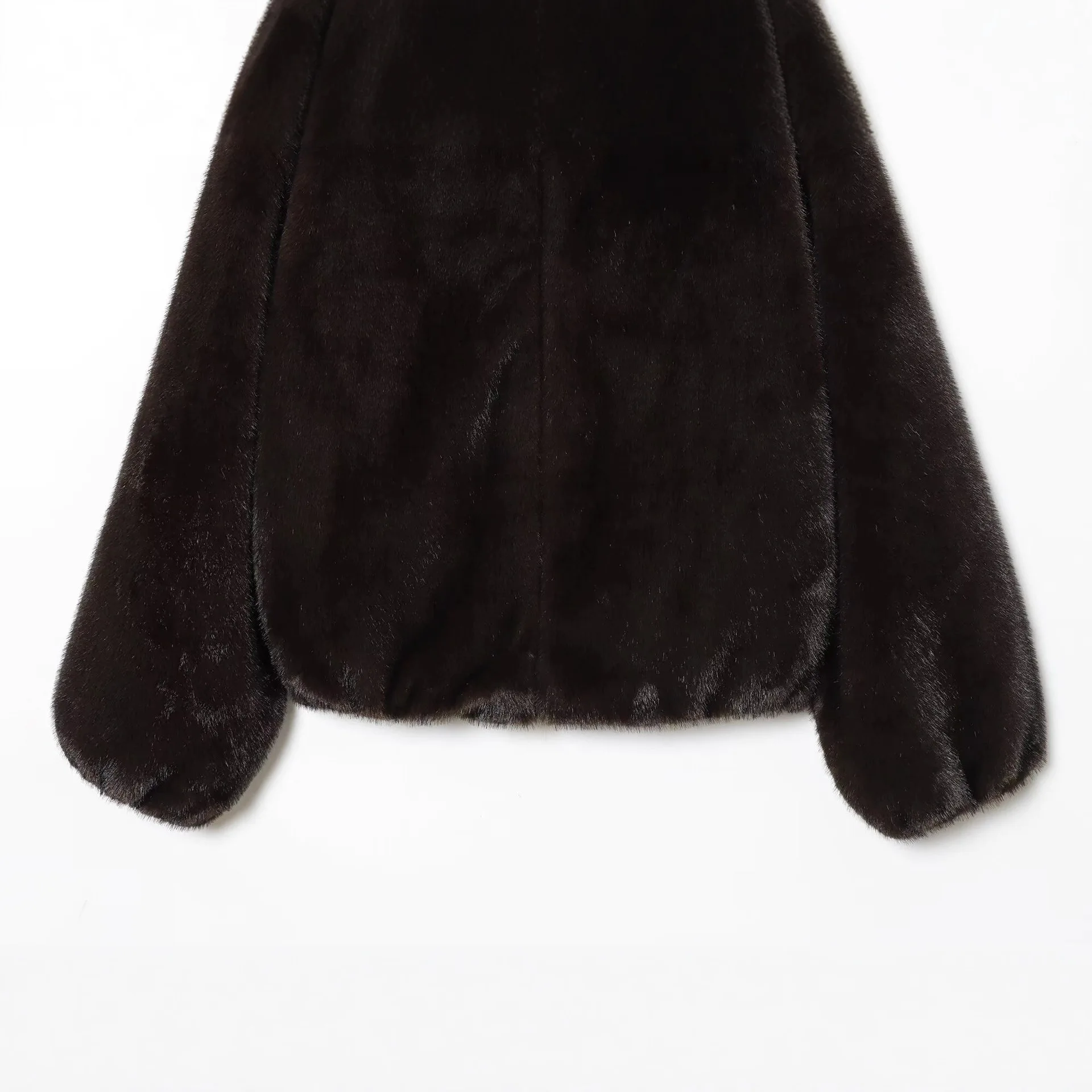 Round Neck Zipper Short Mink Fur Outwear For Lady Winter Style Female Fur Coat 2025 Retro Women Imitation Fur Jacket