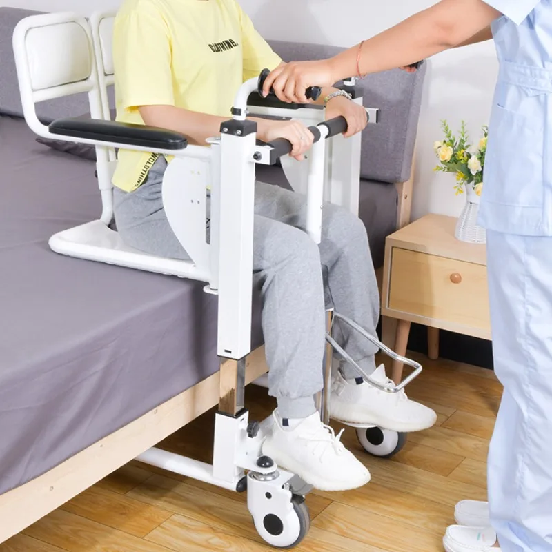 Paralyzed elderly lift, disabled care transfer, multi-functional mobile hydraulic lift, household toilet chair