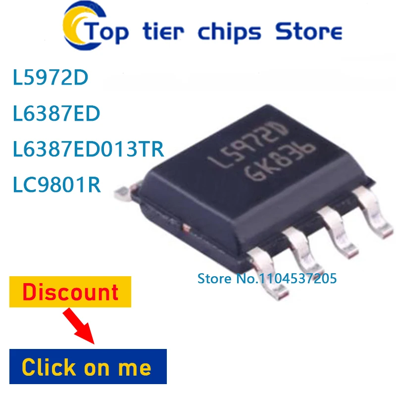 1PCS~10PCS/LOT  L5972D L6387ED L6387ED013TR LC9801R SOP 100% NEW