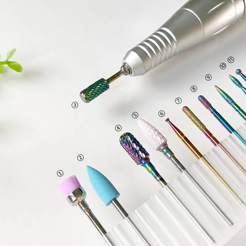 11 Pcs/box Professional Ceramic Nail Drill Bit Set Electric Manicure Nail File Bit For Acrylic Gel Nails And Cuticles