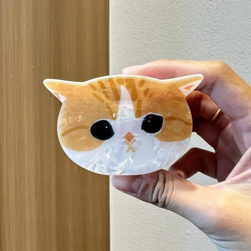 Hair Claw Japanese Style Big Faced Cat Cute Design Eco-Friendly Material Hair Claw Clips Hair Accessories for Women Girls