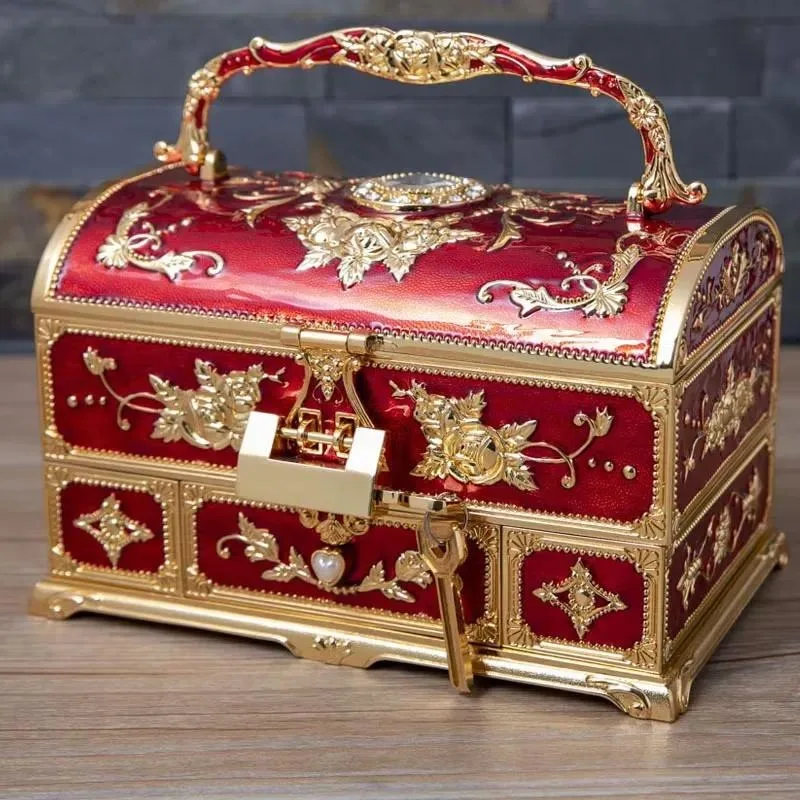 New Fashion Luxury Multi-layer Egyptian Storage Box Jewelry Box Metal Crafts Home Decoration