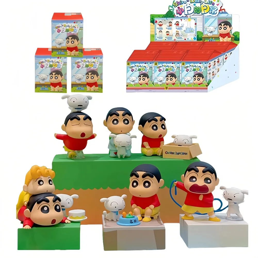 

Crayon Shin Chans Little White's Daily Life Blind Box Figurines Trendy Toys Desktop Ornaments Dolls Peripheral Toys Gifts