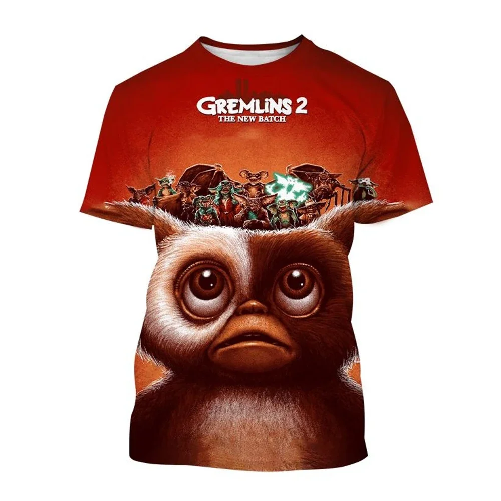 

Horror Movie Gremlins 3D Printed Plussize Men's T-shirt Puppet Monster Sports Quick Dry Breathable Street Harajuku Short Sleeve