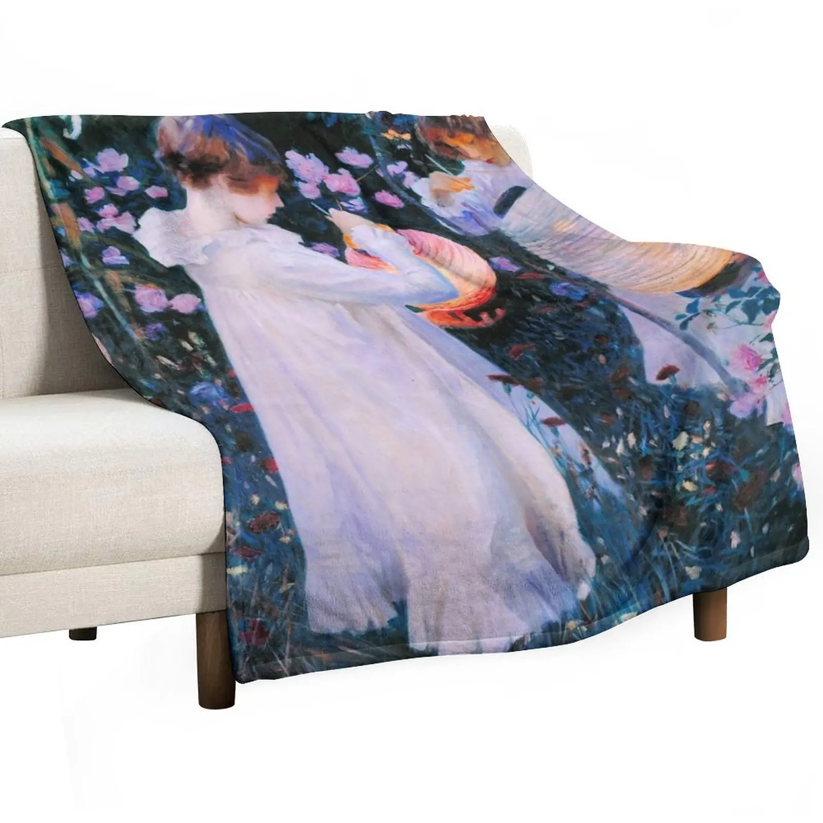 

John Singer Sargent - Carnation, Lily, Lily, Rose Throw Blanket Hairy Summer Personalized Gift Blankets