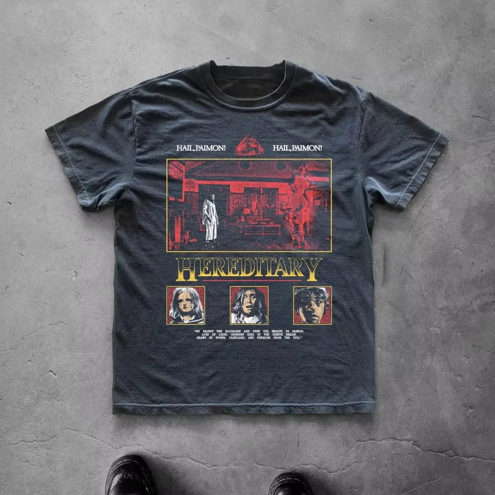 Hereditary Movie Ari Aster Cult Horror Dark Descent Short Sleeve Men Women Loose Casual Oversized O-neck Cotton Summer New Tee