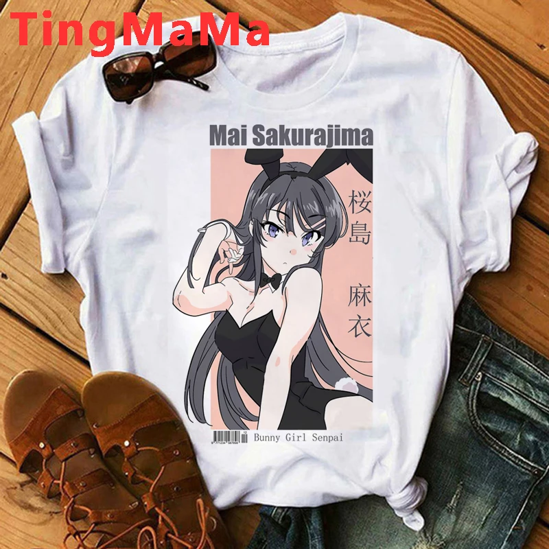 Kawaii Japanese Anime Sakurajima Mai T Shirt Men Street Fashion T-shirts Harajuku Summer Tops Unisex Cartoon Graphic Tees Male