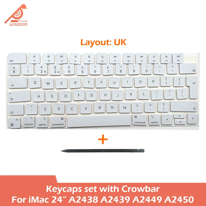 Computer UK Layout A2449 A2450 Keycap Keys Kit For iMac 24' A2438 A2439 Magic Keyboard Repair Key Replacement 2021