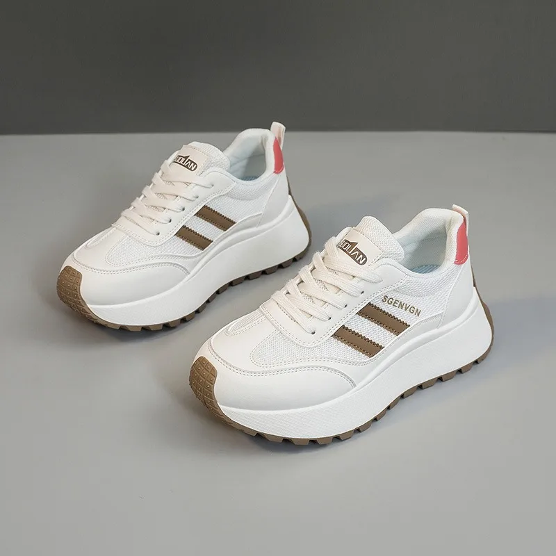 Baskets pour femmes maille chaussures décontractées respirantes chaussures de Tennis de mode chaussures à plate-forme augmentant la hauteur pour les femmes 2025 nouvelles chaussures de Sport