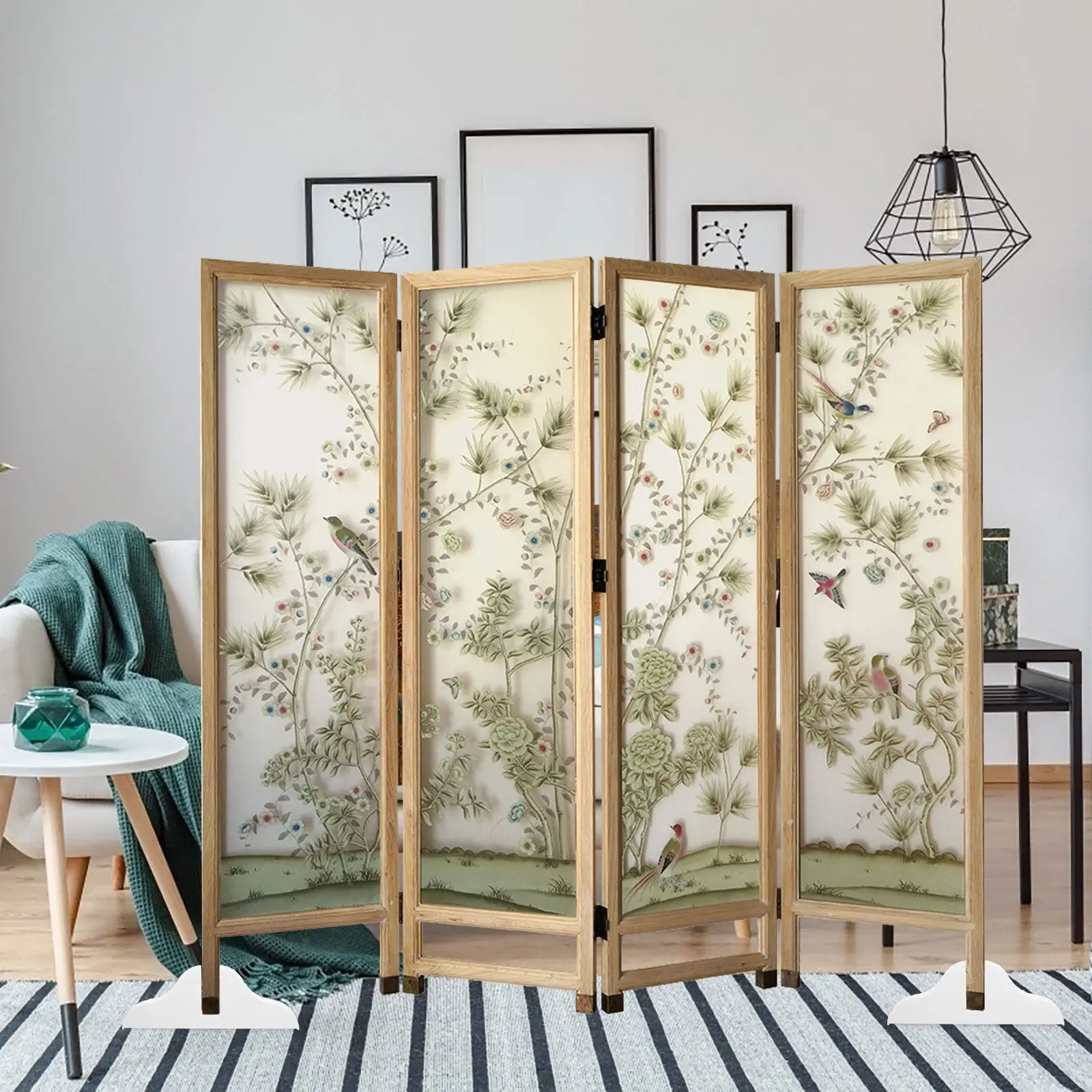2Pcs Room Divider Support Base Feet for Folding Privacy Screen Panel Stand Wide Compatibility Stability Enhancement Home Office