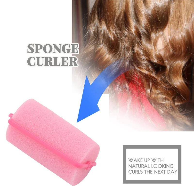 

A83X-36Pcs Dark Pink Hair Styling Soft Foam Sponge Rollers Curlers Hairdressing Tool
