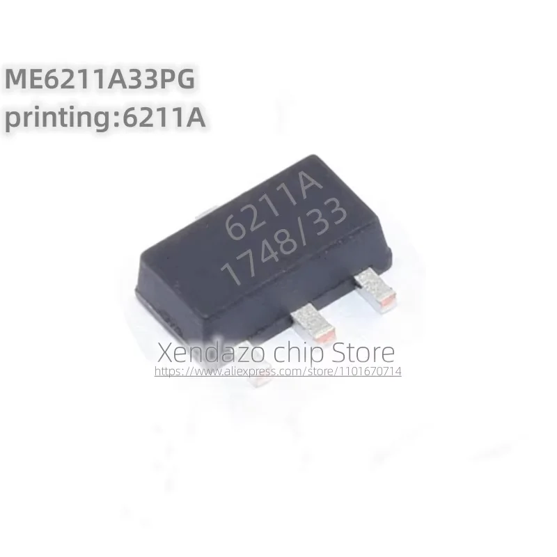 

50 шт./лот ME6211A33PG шелкография 6211A SOT-89 посылка оригинальный подлинный чип регулятора напряжения