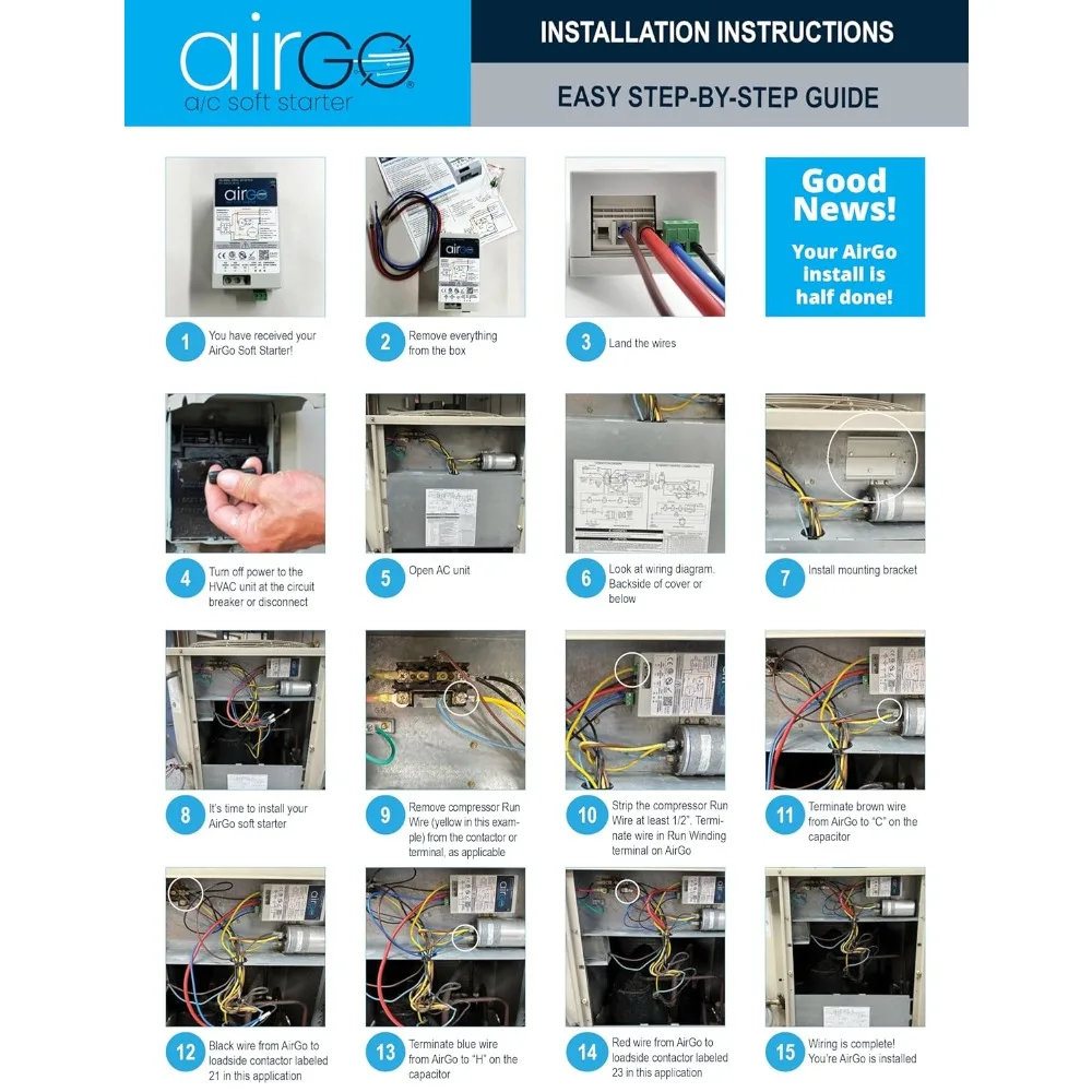 Air Conditioner Soft Start Module, Easy DIY Install, Smallest Soft Start on The Market, Reverse Motor Protection