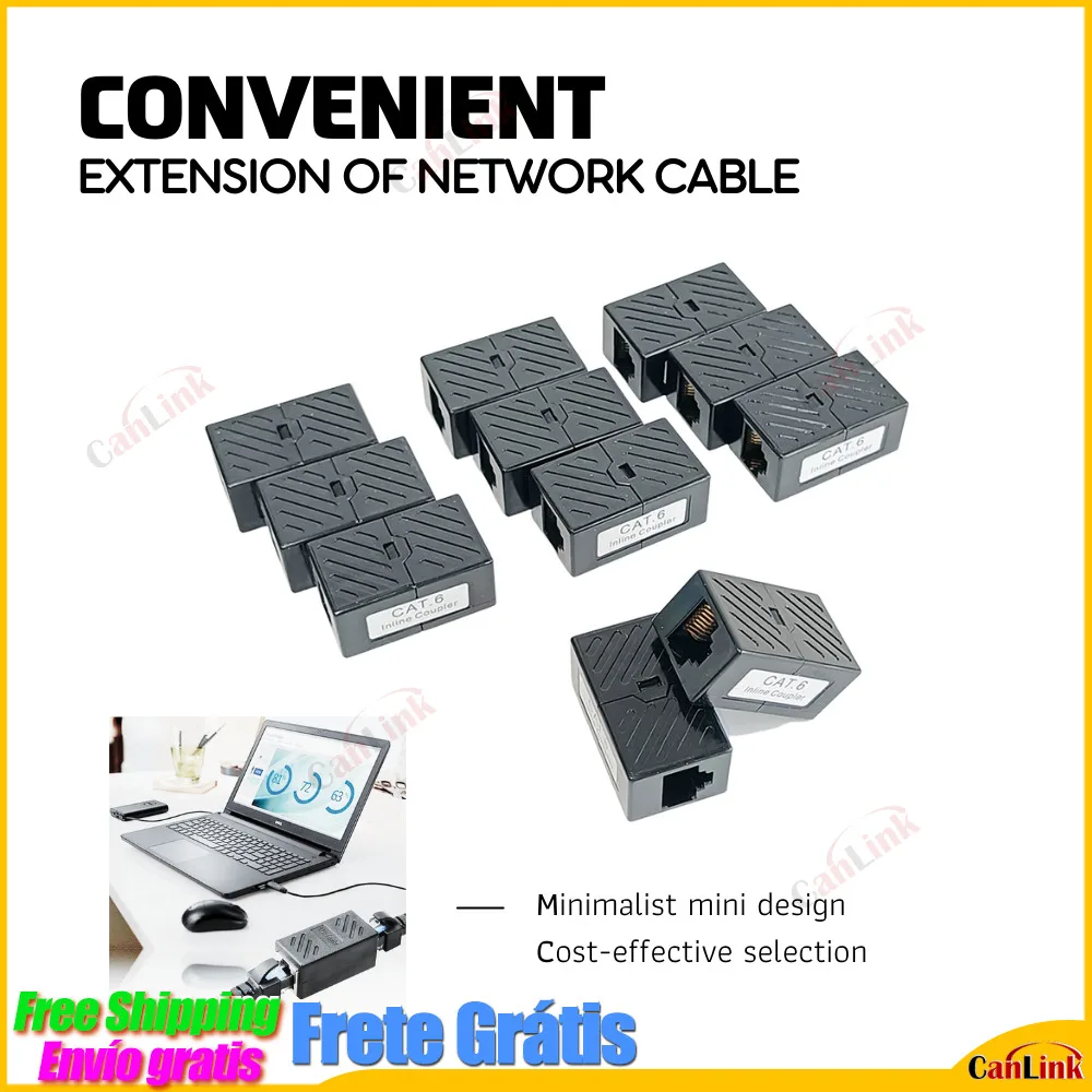 50pcs Original KJ-U6-C037 CAT6 UTP Keystone Jack Coupler CAT6 Inline Coupler RJ45 Module LAN network adaptor director coupler