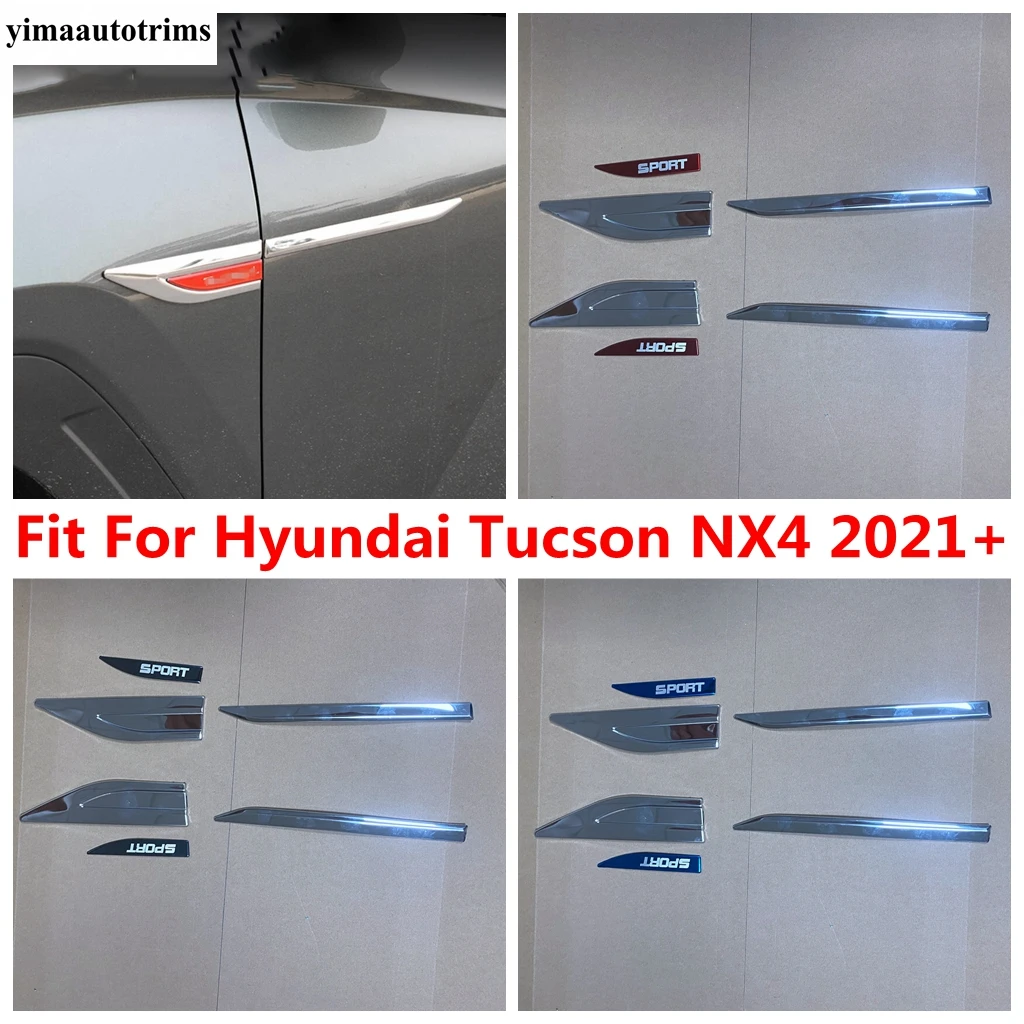 

Car Body Sticker Decoration Decal Side Air Vent Fender Emblem Badge For Hyundai Tucson NX4 2021 2022 Stainless Steel Accessories