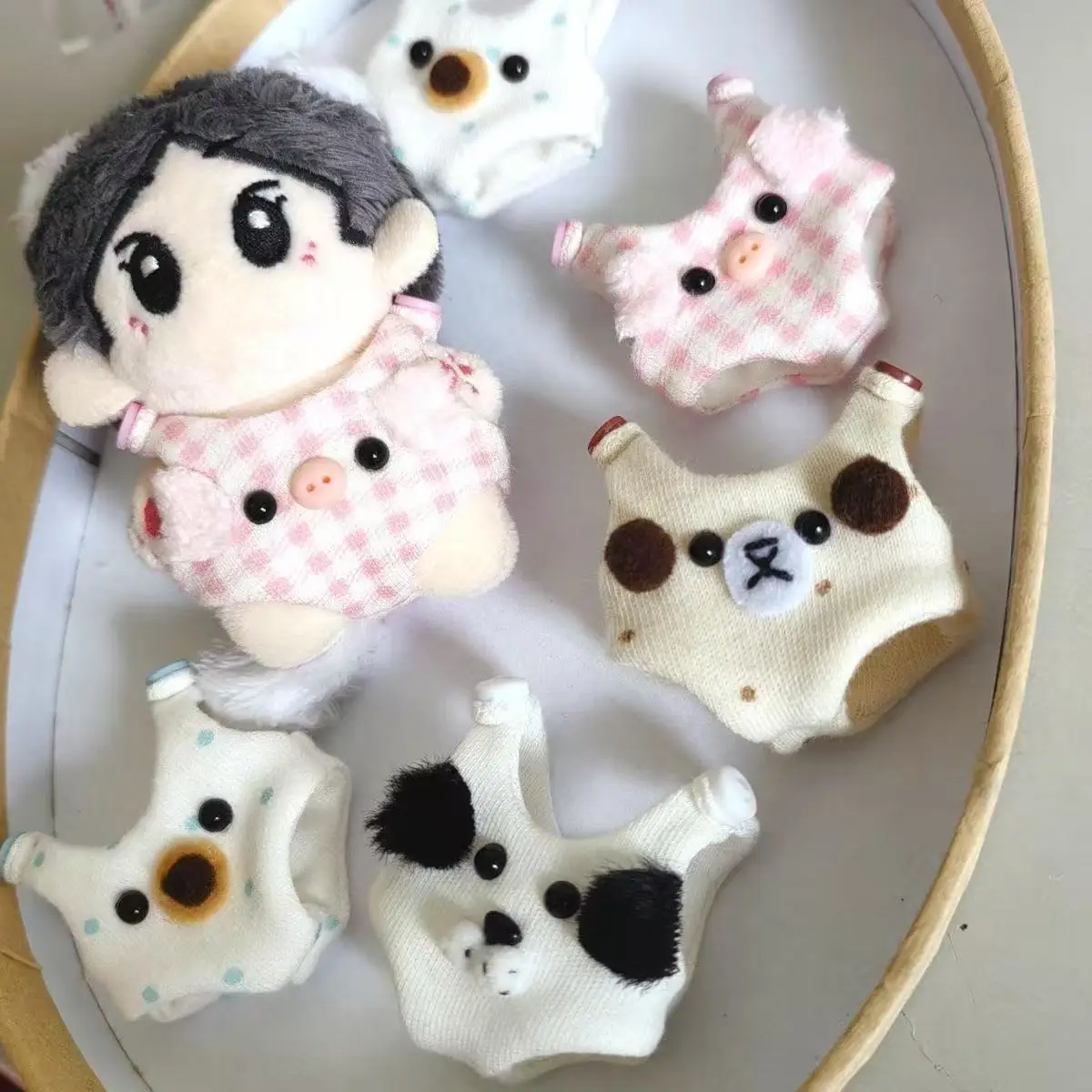 

Cute Doll'S Clothes Outfit Kawaii Carton Dog Pig Bear Jumpsuit Pajamas Suit For 5cm Korea Kpop Exo Idol Dolls Accessories