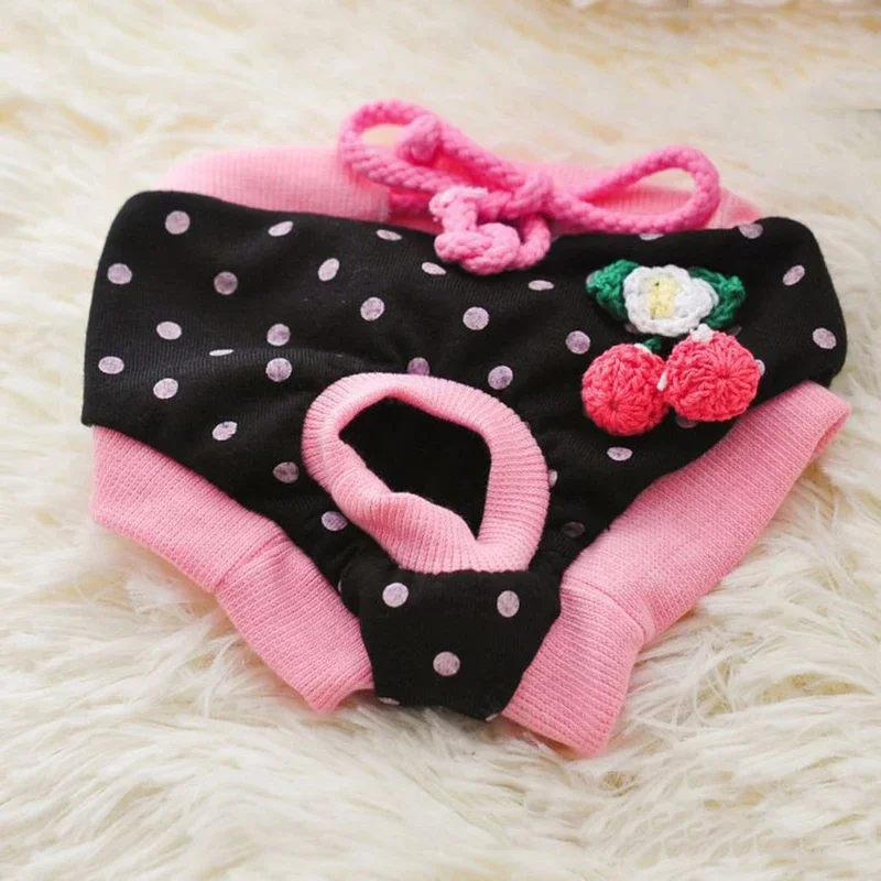 1PC Pet Dog Shorts Sanitary Physiological Pants Cute Fruit Print Diaper Dog Shorts Washable Female Dog Panties Underwear Briefs