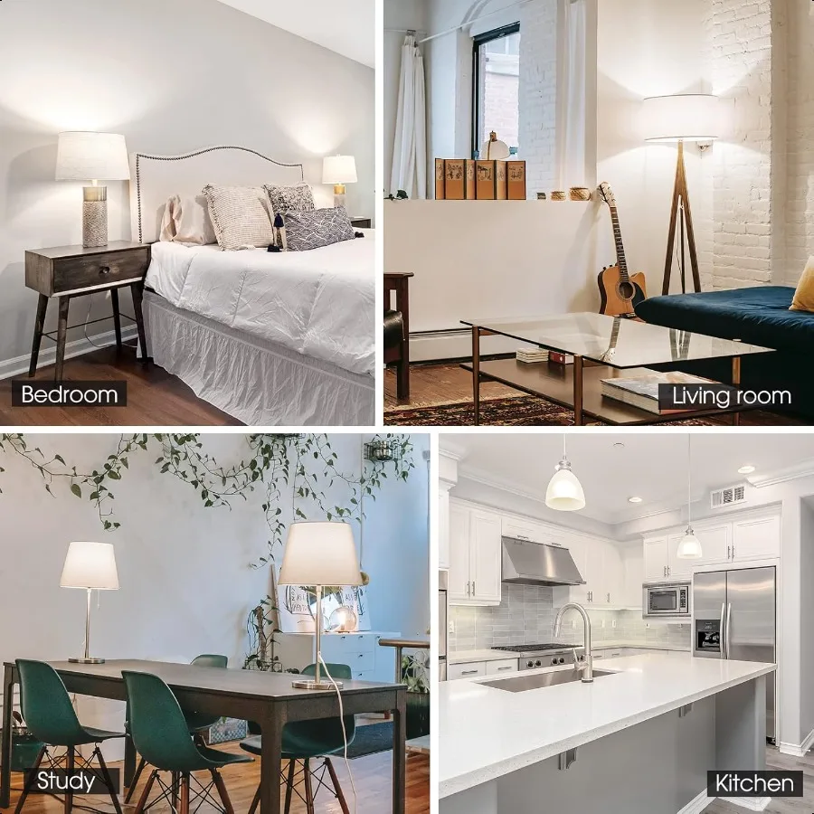 إضاءة ذكية نشوية 24 حزمة A19 لمبات إضاءة LED 60 وات مكافئة أبيض بارد 4000K E26 قاعدة متوسطة غير قابلة للتعتيم