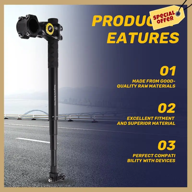 Regulowany uchwyt na kierownicę do Insta360, Gopro Motocykl Rower Niewidoczny kij do selfie