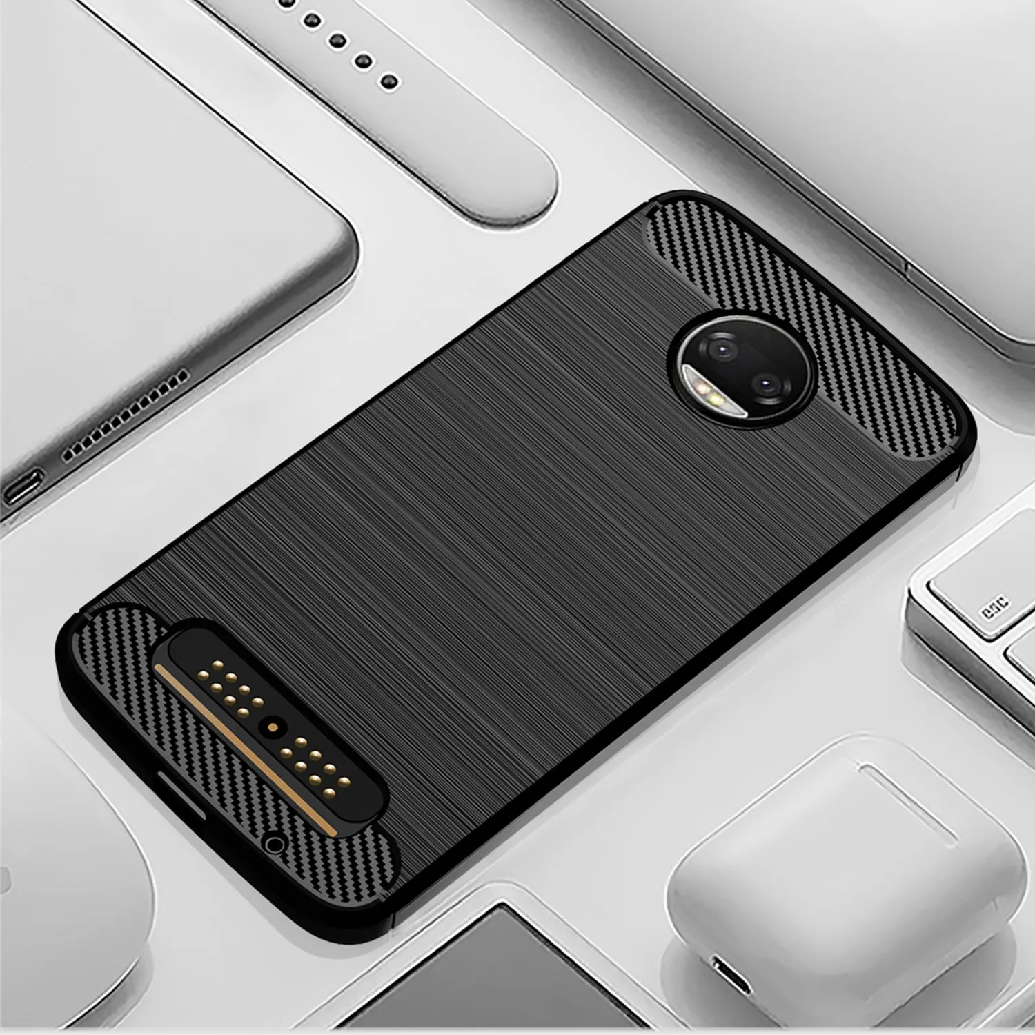 Surface TPU Cases For Motorola Z2 Force Moto z2 play Soft Carbon Fiber Phone Cover for Moto Z 2018 Z2 Shockproof Silicone Case