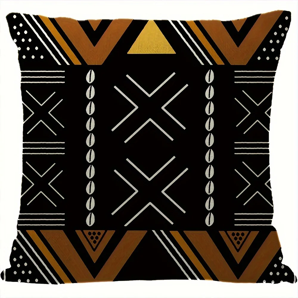 Single-sided Printed Cushion Cover Bohemian Style Soft Polyester Fabric Living Room Sofa Bedroom Bedside Decorative Pillowcase