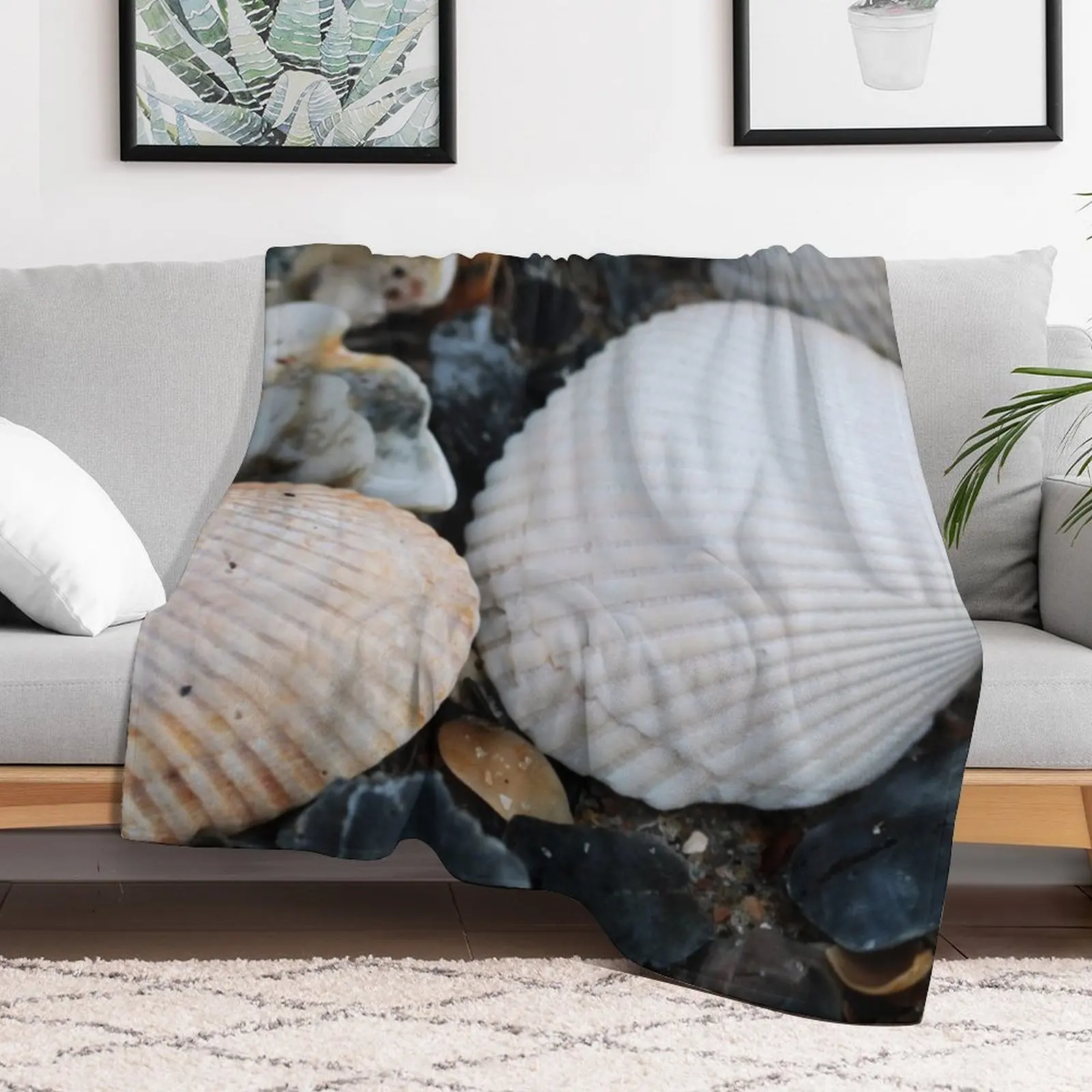 

White Shell Throw Blanket Extra Large Throw wednesday Summer Beddings Shaggy Blankets
