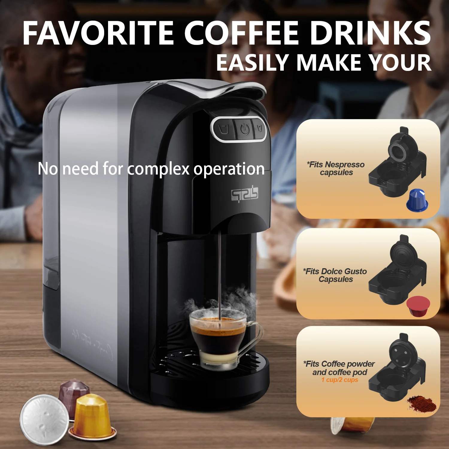 ماكينة صنع القهوة بالكبسولات 20 بار متوافقة مع مجموعة متنوعة من ماكينة قهوة الكبسولات المنزلية يمكن استخدام مسحوق القهوة
