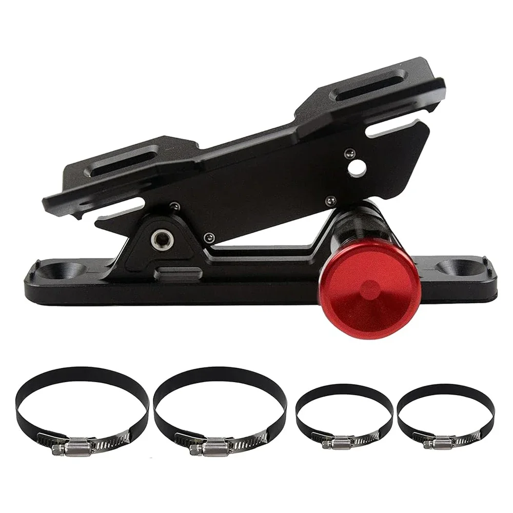 Adjustable Aluminum Fire Extinguisher Mount Holder – 4 Clamps, Blue With Gold Knob, Quick Release, For Wrangler TJ/JK/JL/JKU, UTV Polaris RZR Ranger, Roll Bar Diameter 65-89mm
