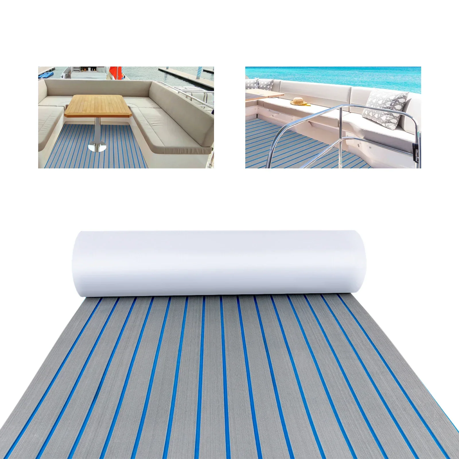 EVA Foam Decking Sheet Faux Teak Marine Mat for Boat Flooring Carpet Tops Seating Non-Slip Self-Adhesive