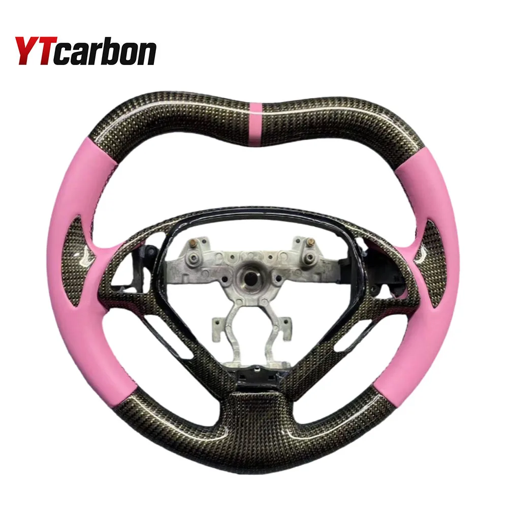 Heart Shape Pink Leather Special Shape Customizable Carbon Fiber Steering Wheel for G25 G37 G35 FX35 QX80 FX50