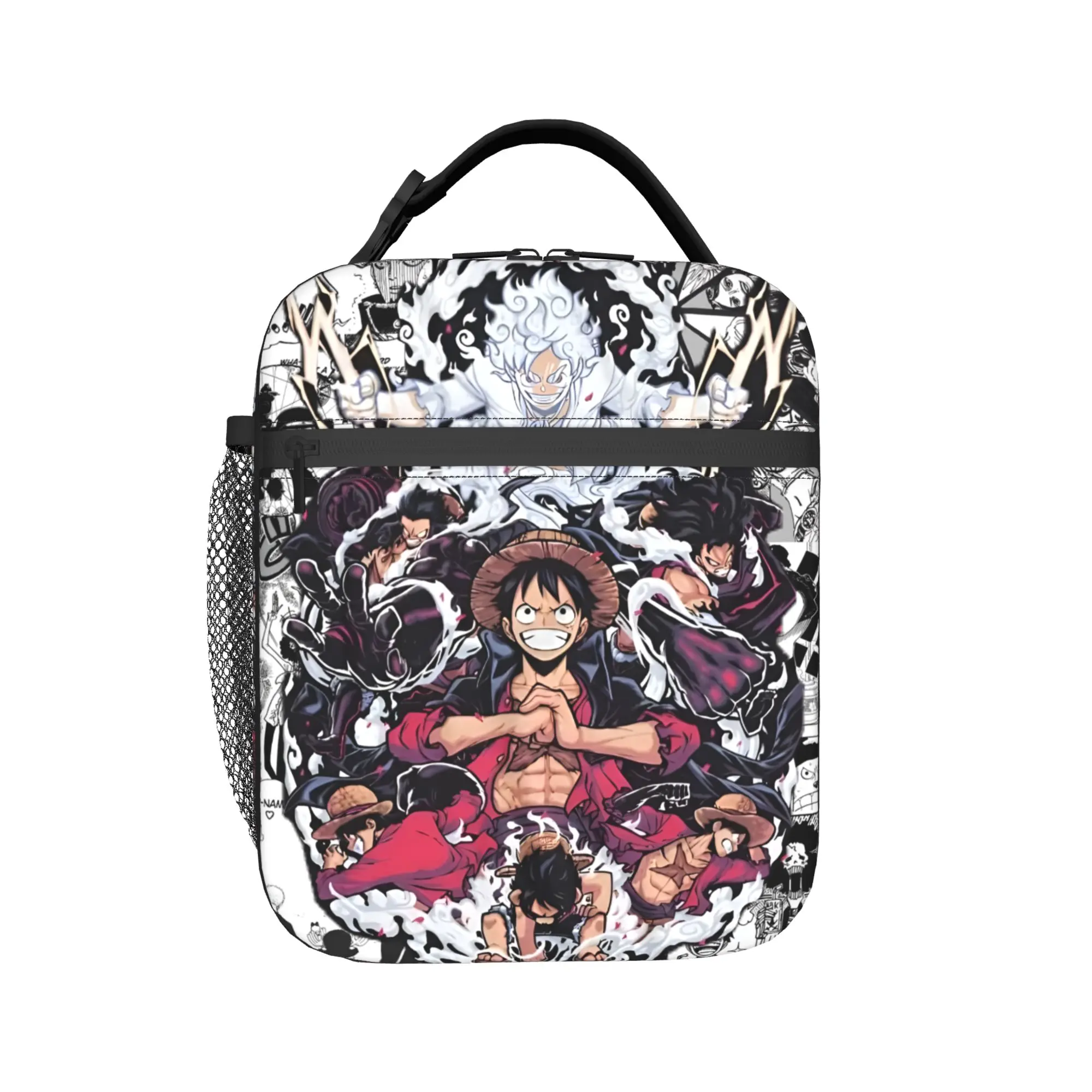 Custom One P-Pieces Luffys Insulated Lunch Bags Women Funny Adventure Anime Comic Portable Cooler Thermal Food Lunch Box School
