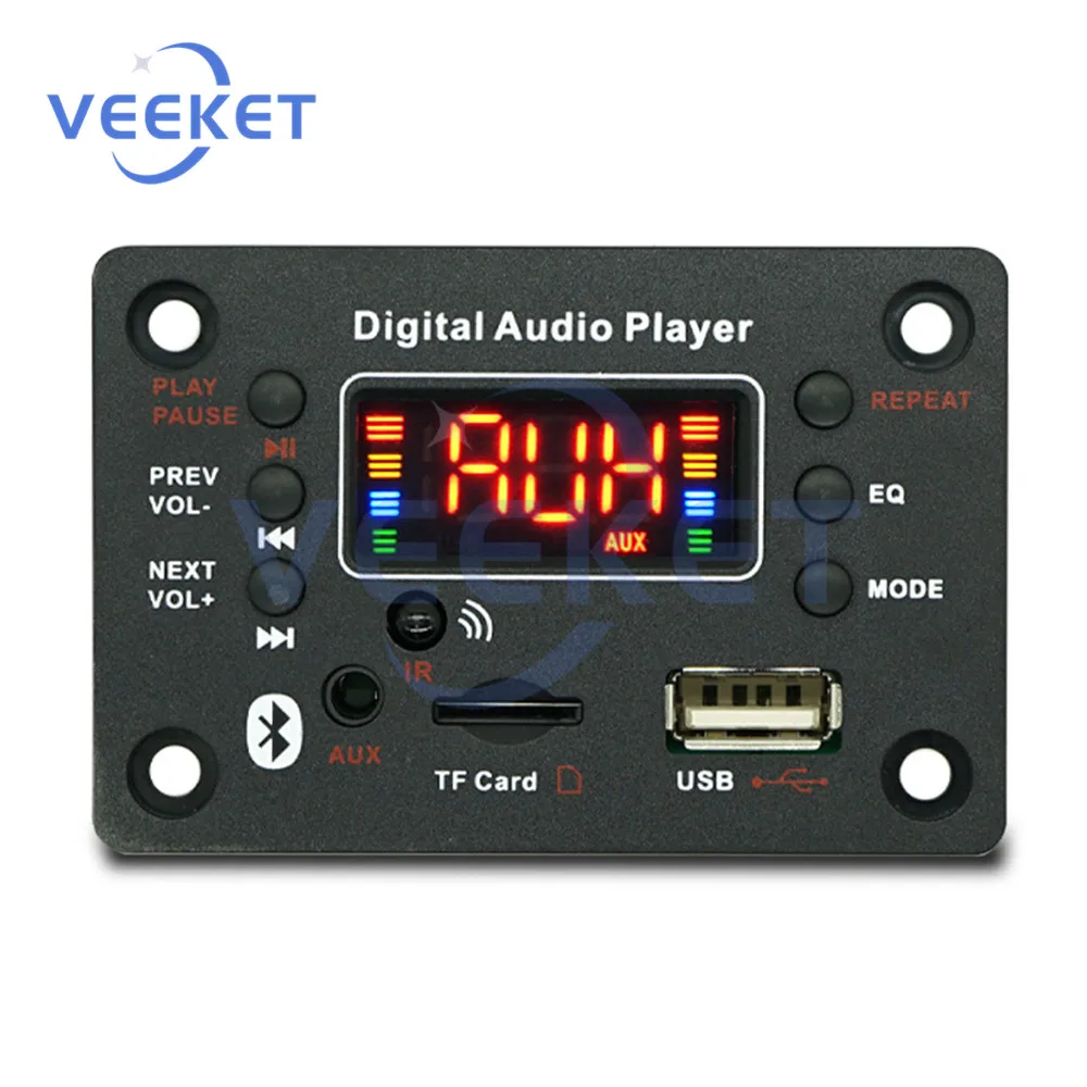 DC7-25V Amplifier Board 2*40W Bluetooth 5.0 Car Mp3 Players Support For Recording and FM USB SD Audio Decode Board