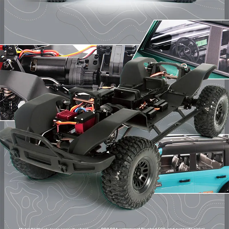 YK4083 V3 1:8 Ford Bronco RC Truck 4WD 2-Gang Crawler mit Diff-Schlössern Ferngesteuertes Auto für Off-Road-Klettern