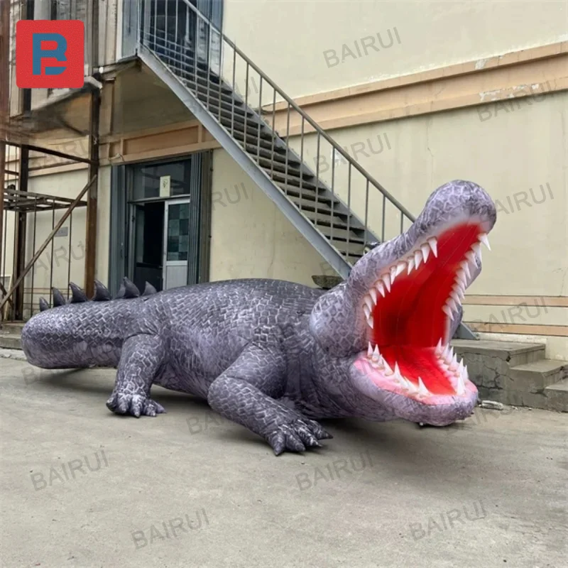 Customized inflatable reptiles inflatables cartoon crocodile realistic animal for zoo advertising