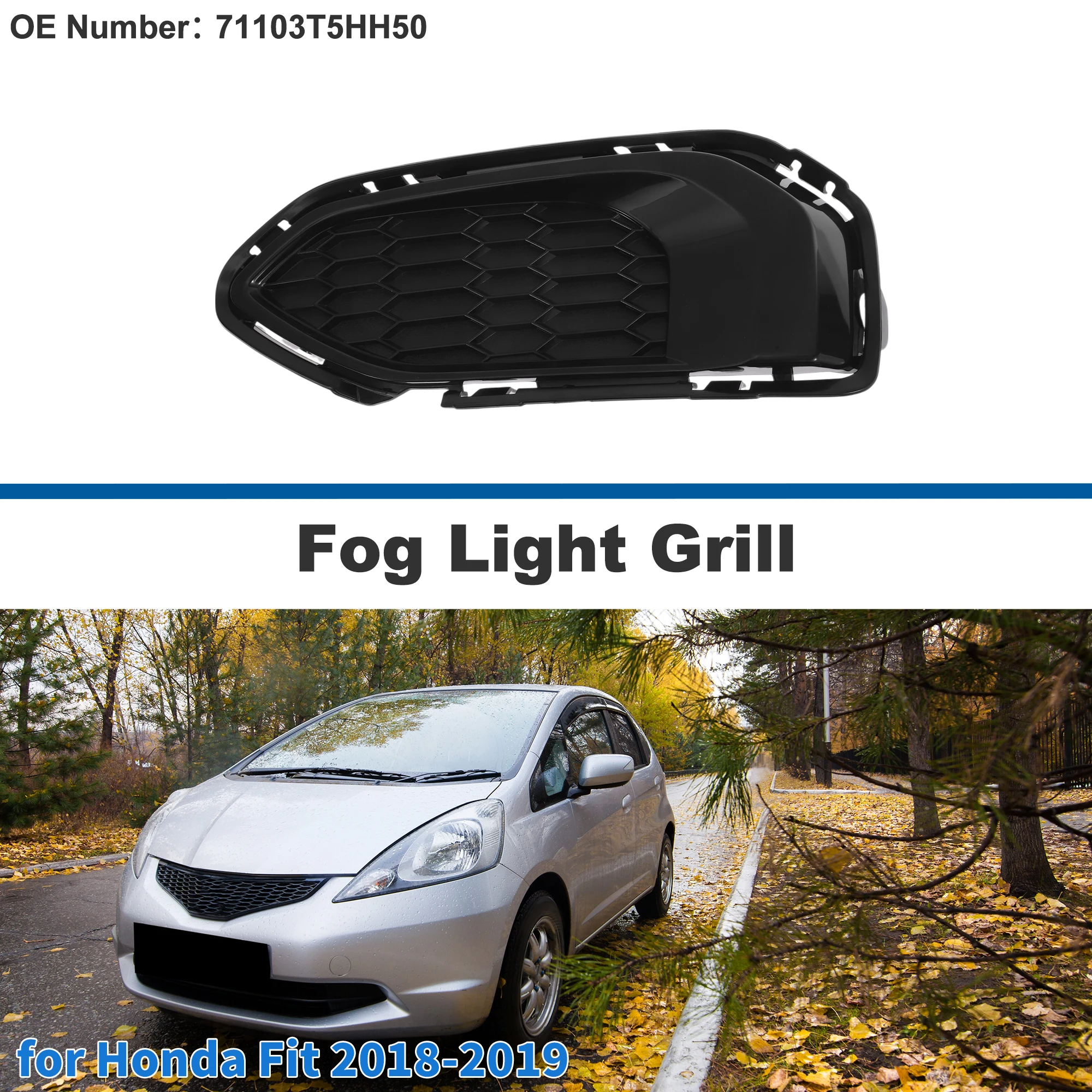 

UXCELL Front Right Fog Light Grill No.71103T5HH50 for Honda Fit 2018-2019