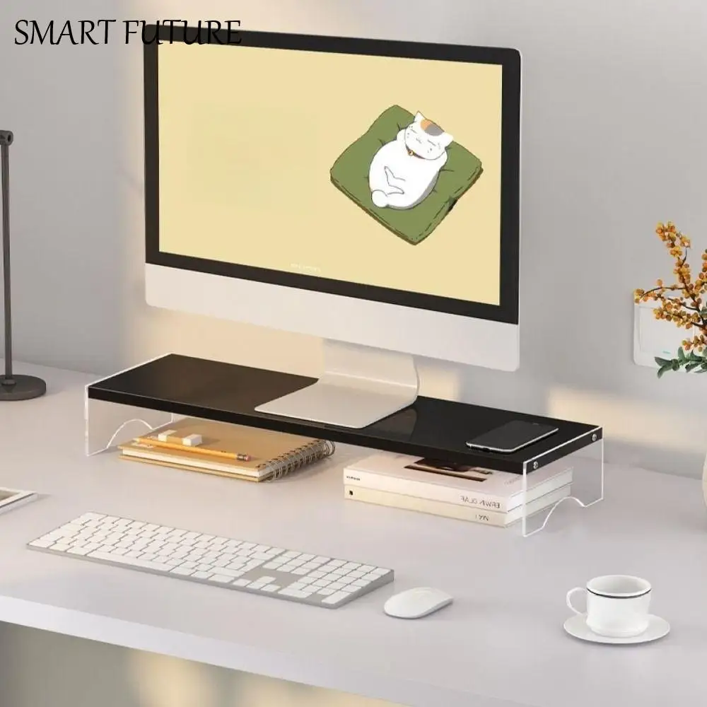 

Одно/двухслойная акриловая плавающая подставка для компьютера, прозрачная защита ног, защита шеи, настольная подставка для ноутбука, большая несущая нагрузка, нескользящая