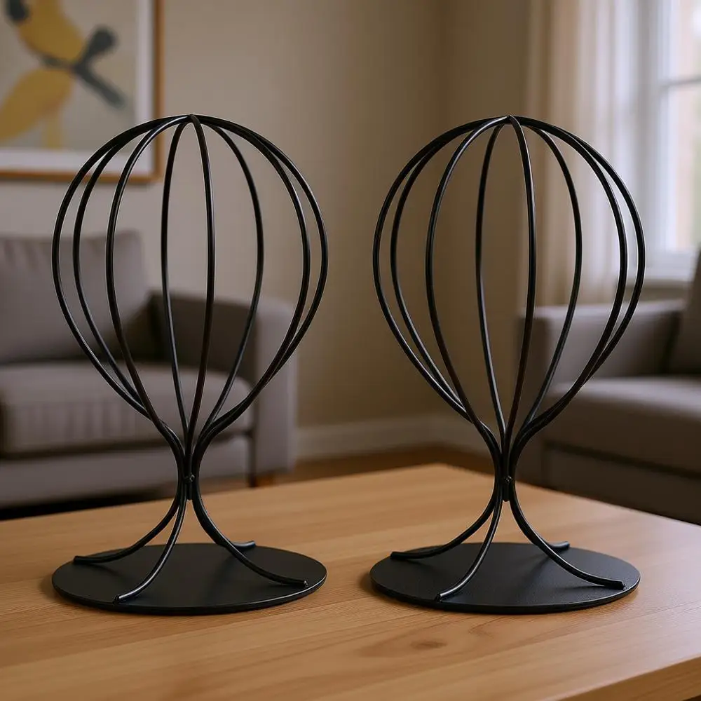 

Stylish Metal Hat Rack Set of 2 for Women's Closet - Sturdy Holder for Hats and Wigs - Matte Black Finish