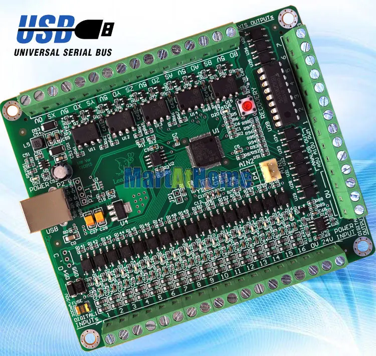 Imagem -04 - Cartão de Controle de Movimento b Akz250-usb3-npn Khz Optoacopladores de Alta Velocidade Apoio Mpg Cnc 500 Eixos Mach3 Usb Breakout Board