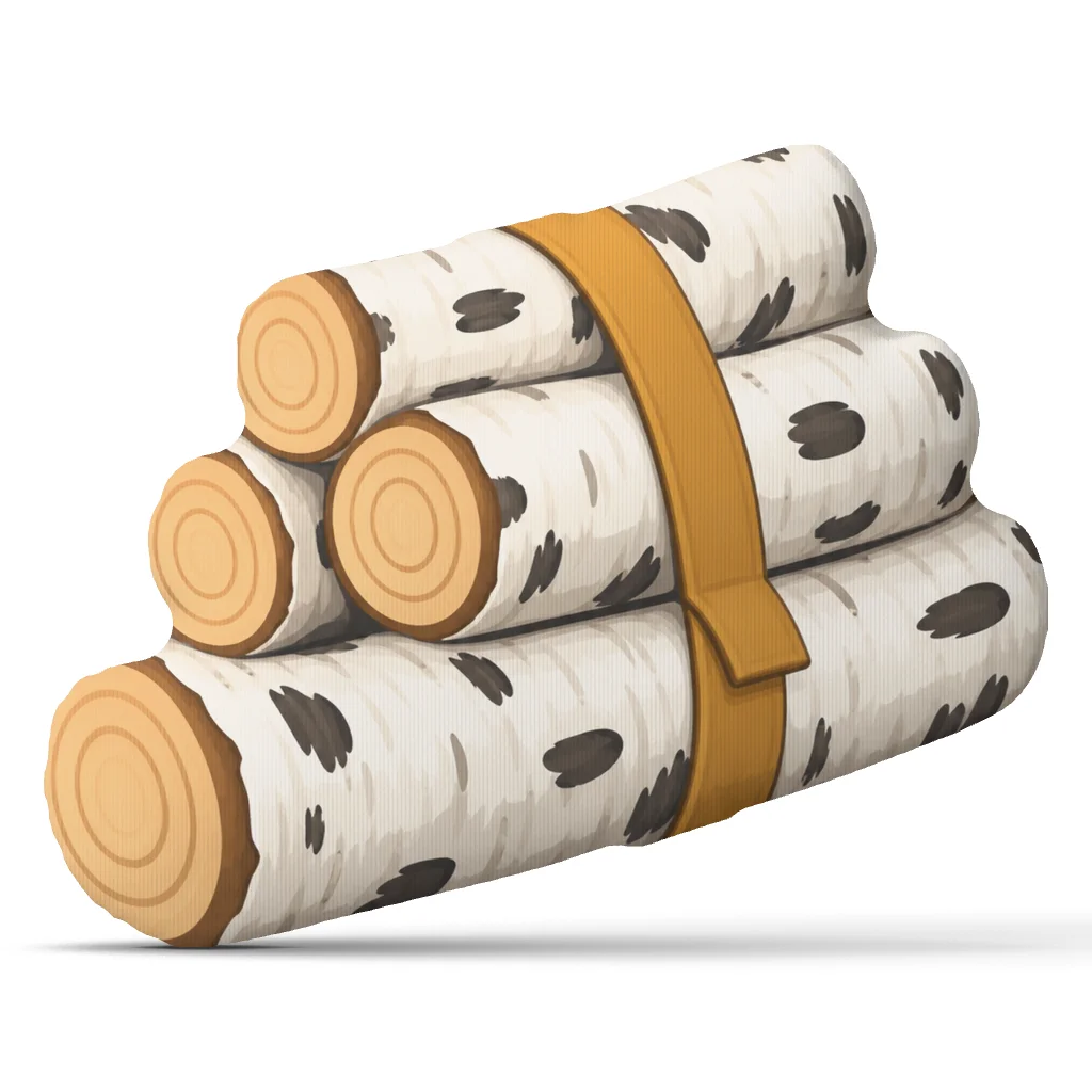 White Birch Firewood Log Bundle Throw Pillow Rustic Woodland Cushion Irregular Stuffed Floor Pillow Cabin Home Decor Gift