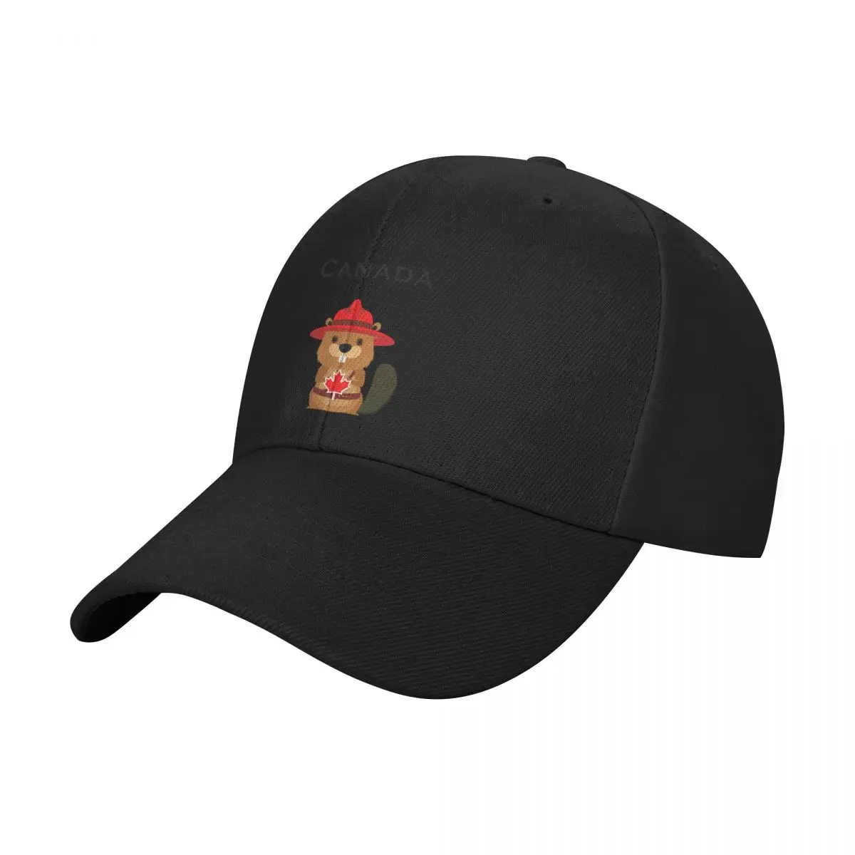 Cute Canada Beaver with Maple Leaf Light-Color Baseball Cap Horse Hat luxury caps Hood Women's Golf Wear Men's