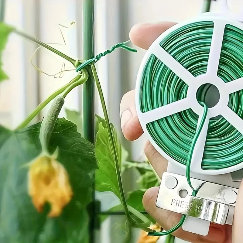 2Pcs Garden Twist Ties Multifunctional Strapping Plant Climbing Reusable Self-cutting Iron Wire Cable Ties For Flower Plant Vine