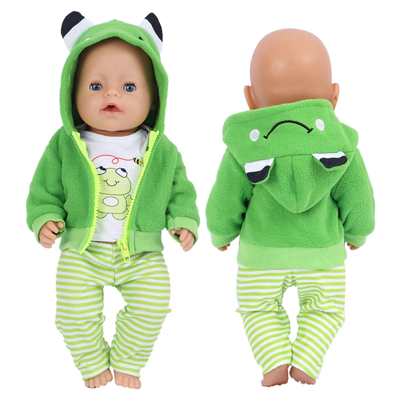 Doll Clothes Suitable For 43cm Doll 17-18Inch Baby Born Clothes Doll Cute Frog Suit 1/4Bjd Doll Accessories