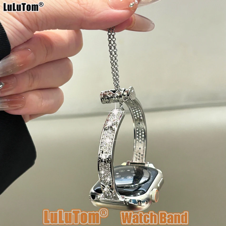 

Роскошный ремешок с тиснением клевера для Apple Watch Band 38 40 41 42 44 45 46 49 мм iWatch Series 10 9 8 7 6 5 4 SE Ultra Woman Браслет