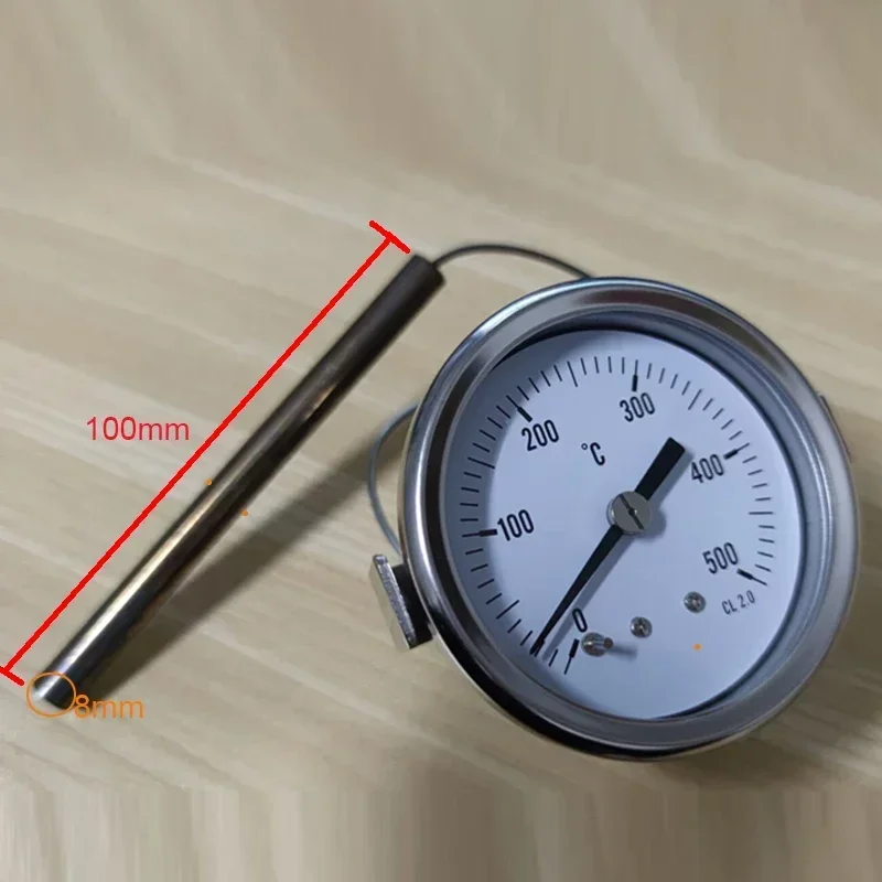 All-steel shell round thermometer high temperature oven pizza oven 0 to 500 degrees thermometer