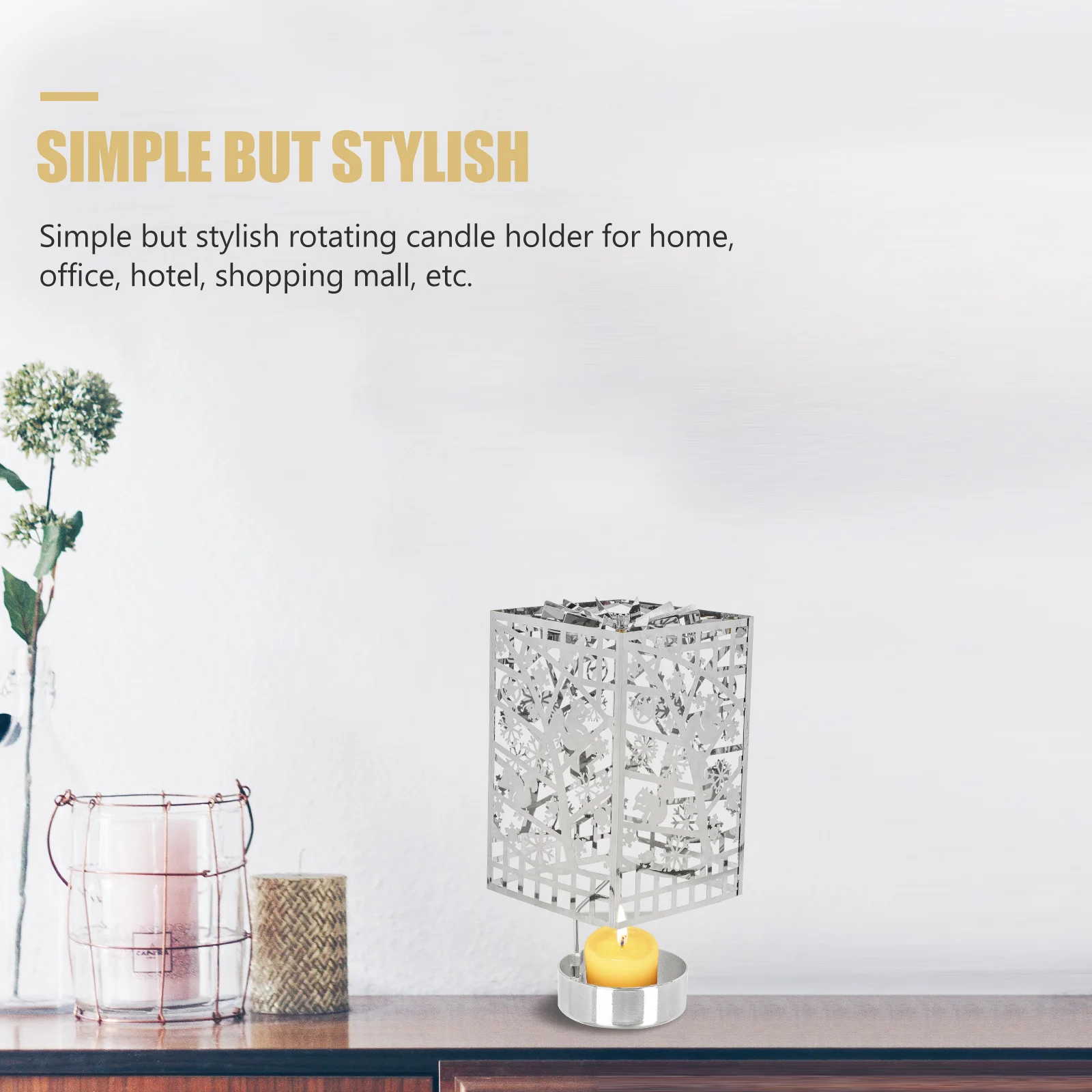 

Aroma Holder Rotating Heat-Resistant Candlestick Dining Table Decor Tray Ornament Home Wedding Party Decoration