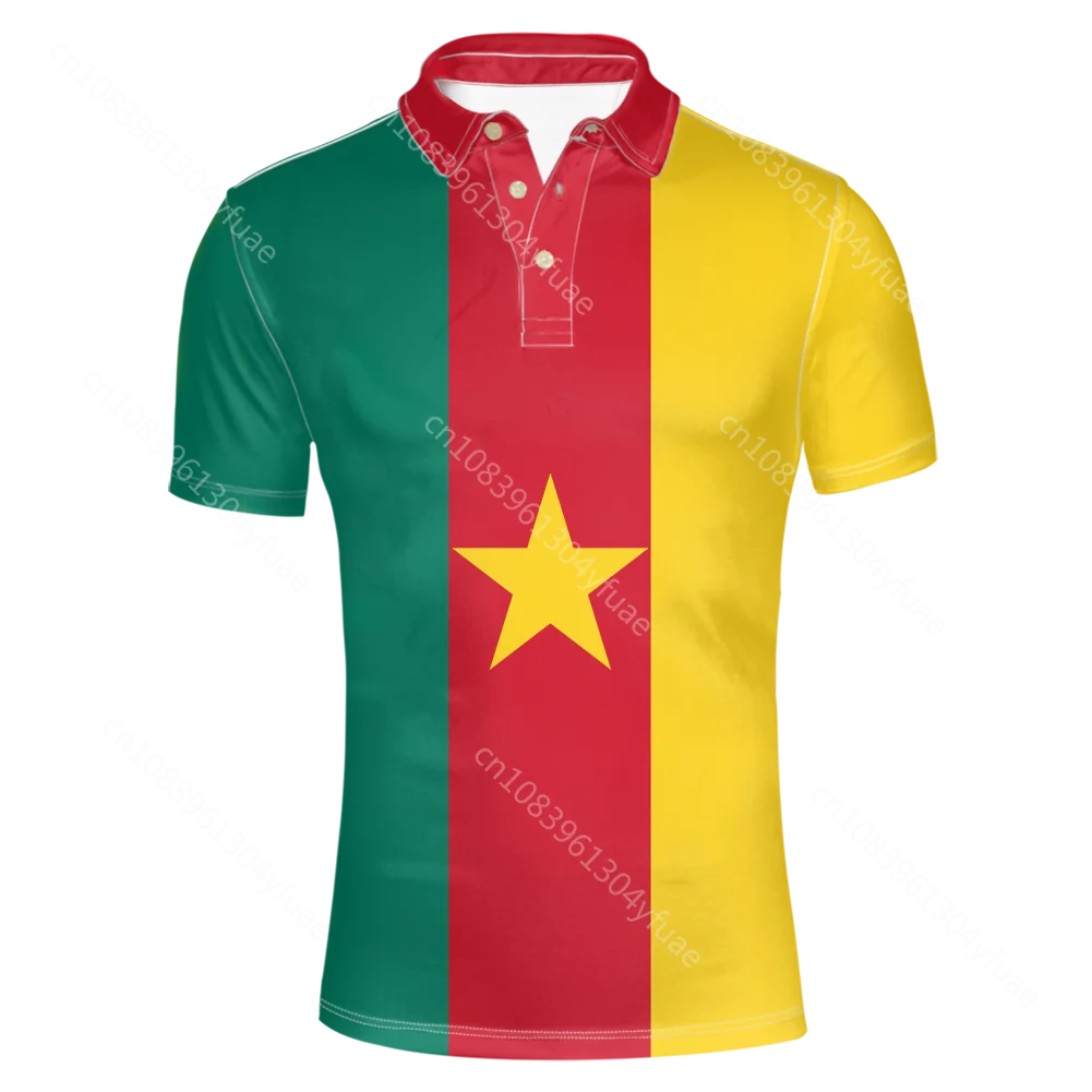 Cameroon Free Custom Name Number Logo Country Lapel T Shirt Nation Flag Cameroun Cameroonian Cm French Print Photo  Clothes