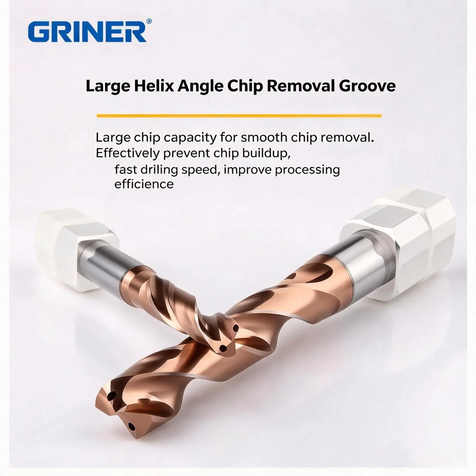 GRINER 5 Times Diameter Through Coolant Carbide Drill Bit Deep Hole Twist Drill For Carbon Steel Stainless Steel Drilling