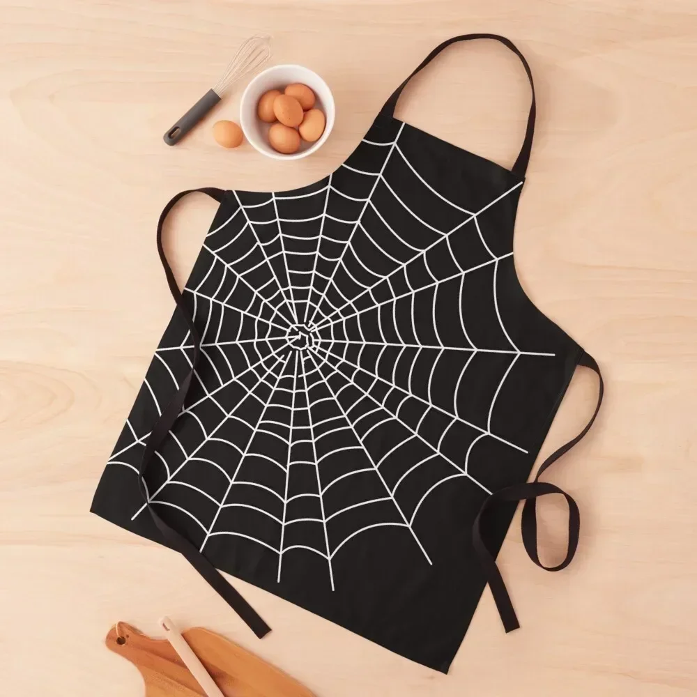 

Creepy Cobweb on Black Apron barber uniform kitchen jacket woman Apron