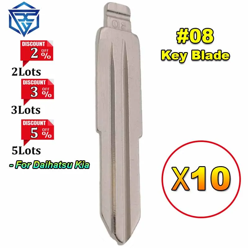 10pcs/lot #08 KD Key Metal Blank Uncut Flip Universal KD Remote Flip Blade For Daihatsu Kia Uncut Blank