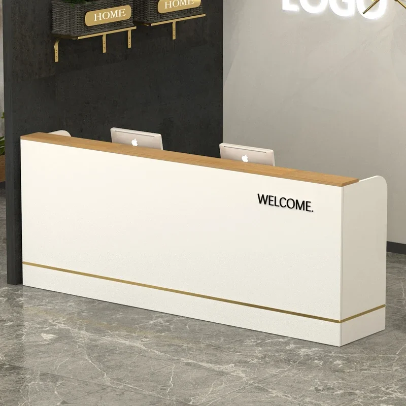 Luxo moderno mesa de recepção balcão decorações beleza nordic recepção balcão armazenamento móveis comerciais do vintage